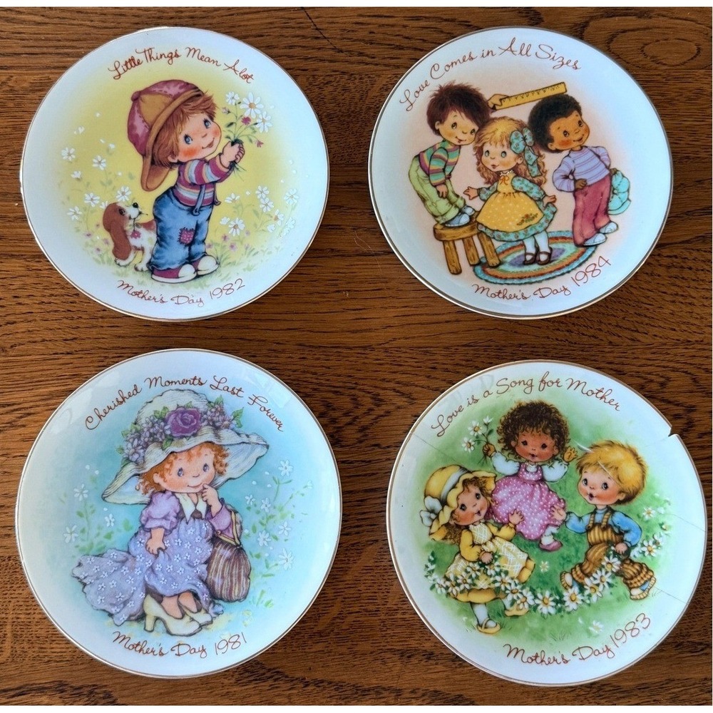 Avon Mothers Day Collector Plate Set 4 Miniature Multi 5in Porcelain 1981-1984